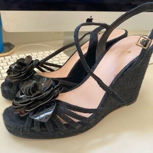Kate Spade black flower heels